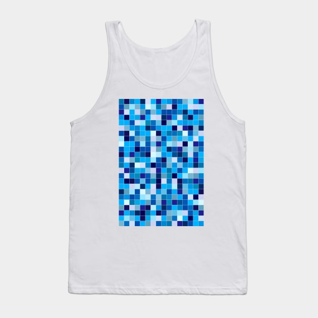 Blue square tiles Tank Top by rheyes